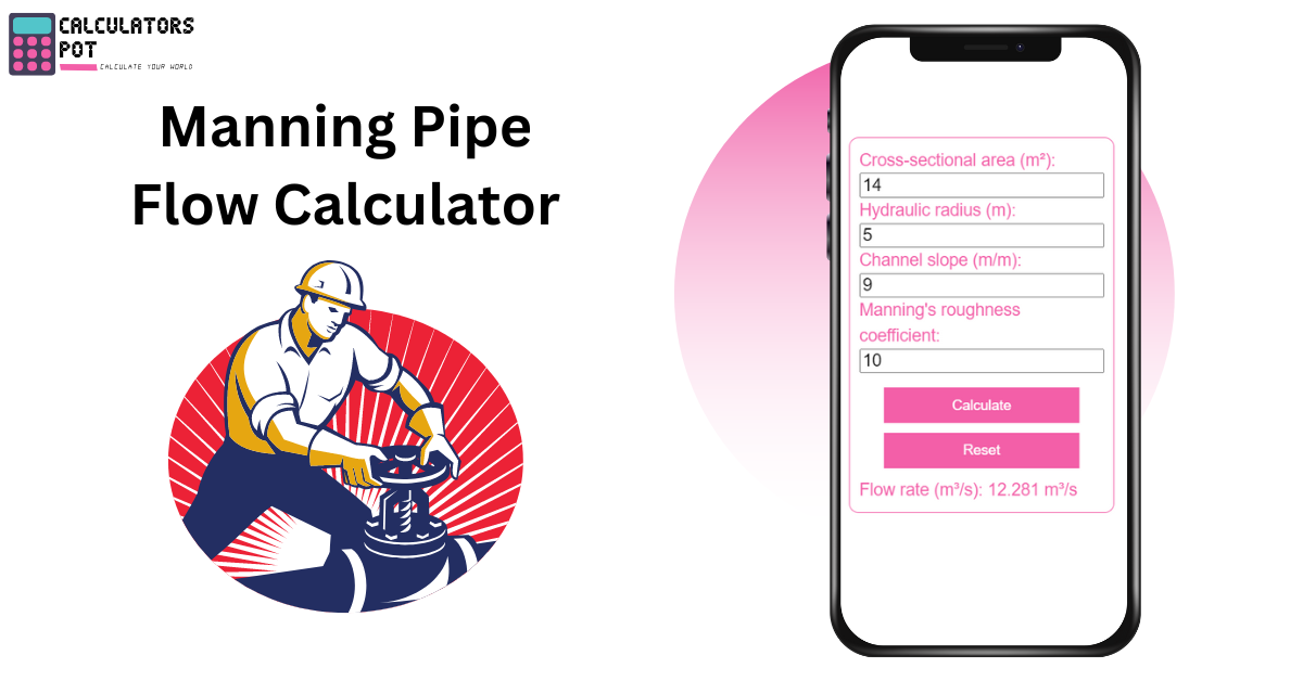 Manning Pipe Flow Calculator