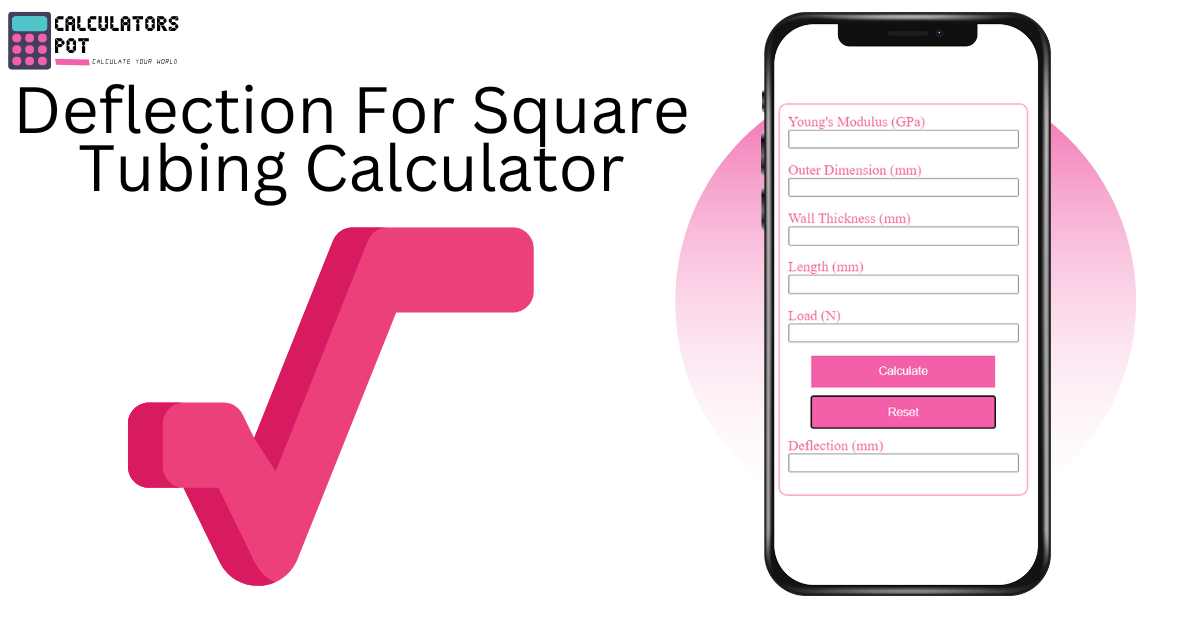 Deflection For Square Tubing Calculator