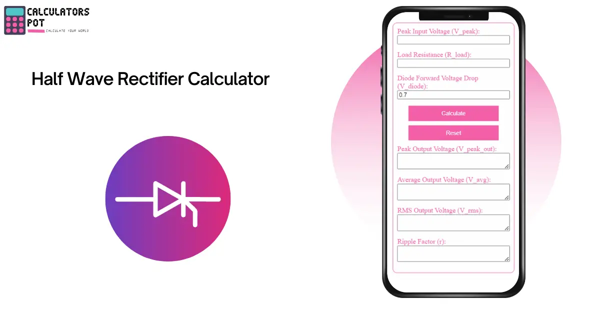 Half Wave Rectifier Calculator - CalculatorsPot